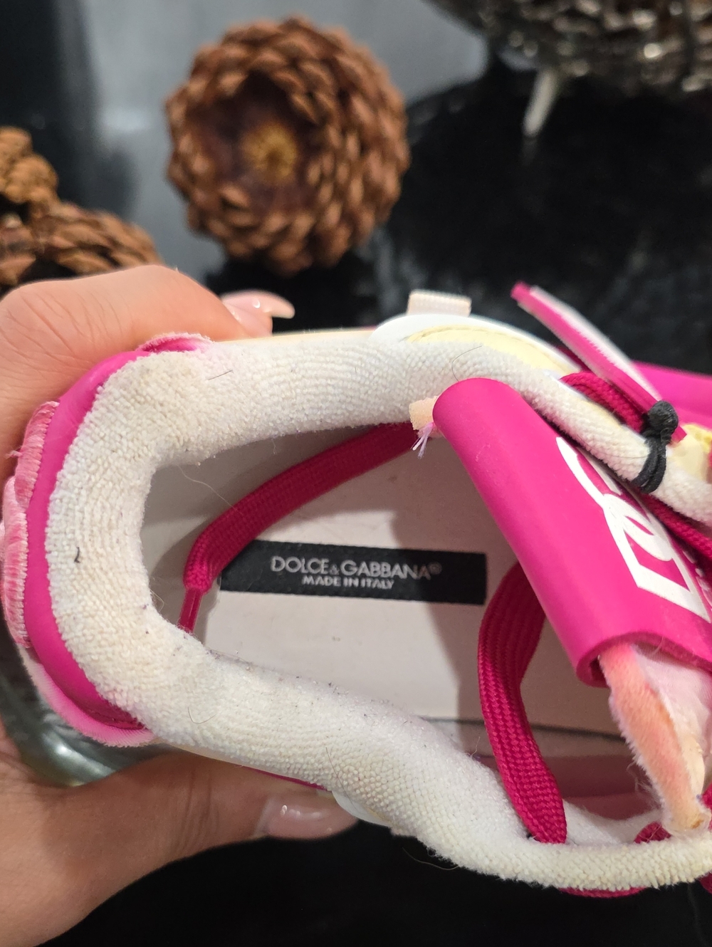 Dolce & Gabbana Hot Pink and White Chunky Sneakers - Picture 6 of 10